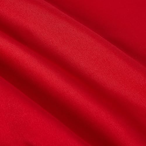 Amazon Basics 3-Piece Soft Microfiber Kids' Comforter and Pillow Sham Set, Full/Queen, Red, Solid - color: Red, size: Full/Queen