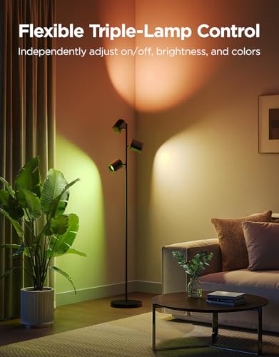 Govee Tree Floor Lamp with 3 Rotatable Lights, Compatible with Matter | LuminBlend Technology, Standing Lamp with 64 Dynamic Scenes, Music Sync, Smart Floor Lamp for Living Room, Bedroom, Office