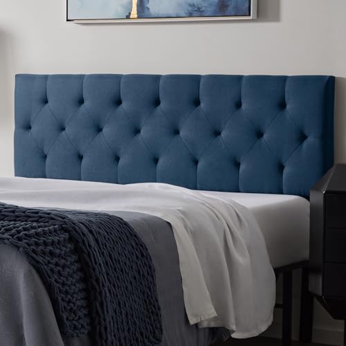 Lucid Mid-Rise Upholstered Headboard - Diamond Tufted - Padded Polyester - Adjustable Height from 34” to 46” - Easy Assembly - Bed Frame or Wall Mount - Sturdy - Cobalt - Twin / Twin XL Size - color: Cobalt, size: Twin/Twin XL