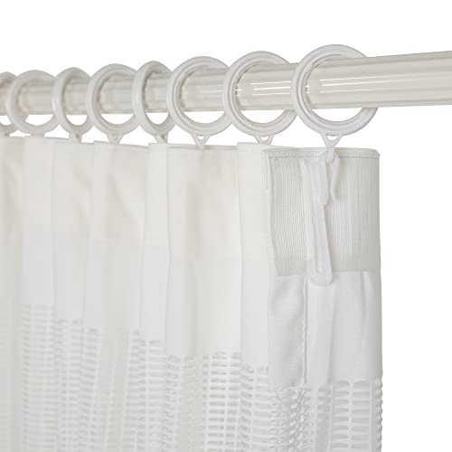 10ft Wide x 8ft Tall Room Divider Privacy Partation Curtains | 1 Panel, White, Cubicle Curtain With Flexible Flat Hooks, Privacy Screen, 96 Inches Long, 120W x 96L - color: White, size: 120"W x 96"L (Pack of 1)