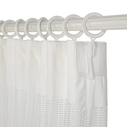 10ft Wide x 8ft Tall Room Divider Privacy Partation Curtains | 1 Panel, White, Cubicle Curtain With Flexible Flat Hooks, Privacy Screen, 96 Inches Long, 120W x 96L - color: White, size: 120"W x 96"L (Pack of 1)