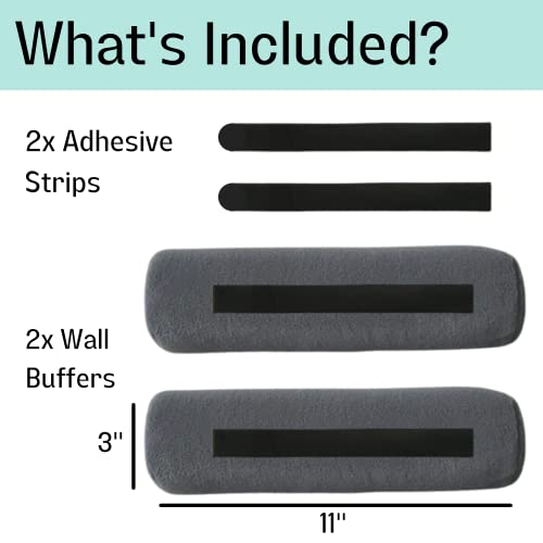 Headboard Wall Protector – Headboard Stoppers for Wall & Headboard Bumpers for Wall – Patented Bed Stabilizer Against Wall – No Screws or Holes Soft Foam for Bed Frame