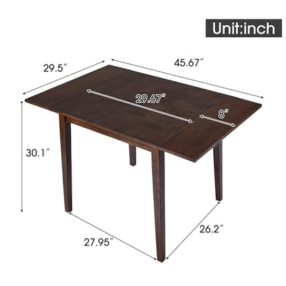 Merax Wooden 29"- 45" Extendable Rectangular Dining Table with Drop Leaf,Space Saving, Easy Assemble Brown