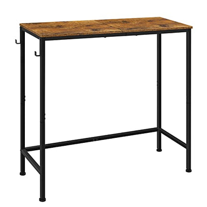 NOVIMANGO Narrow Entryway Console Table, for Hallway, Rustic Brown | Thin Sofa Table for Small Spaces, 31.5" Small Entryway Table, for Bedroom, Living Room, Multifunctional Accent Table - color: Brown