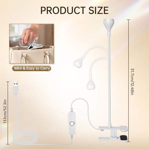 AORAEM LED Nail Lamps Flexible Gooseneck Lamp Gel Polish Curing Light White | Quicky Dry Nail Manicure Dryer Plug Play Portable Flash Cure Light for Gel Nails Home DIY Professionals - color: White