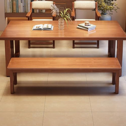 Rustic Farmhouse Bench Thickened Solid Wood Bench Vintage Skinny Dining Bench 31.5"- 78.7"L Narrow Entryway Bench For Living Room, Dining Room,End Of Bed, Hallway(Walnut,31.5"Lx11.8"Wx17.7"H)