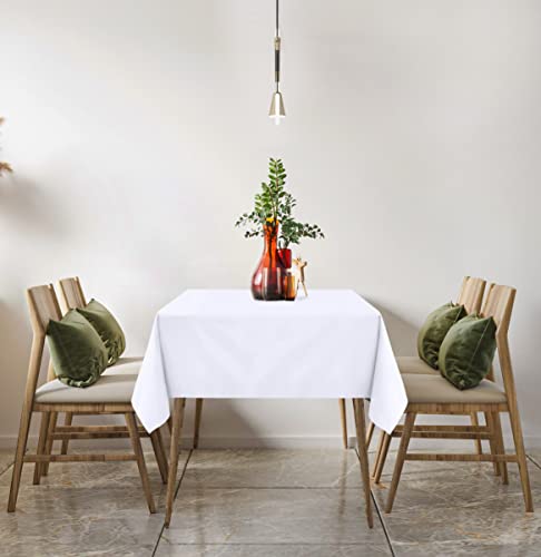 Utopia Kitchen Rectangle Table Cloth 1 Pack [90x132 Inches, White] | Tablecloth Machine Washable, Polyester Table Cover for Dining, Buffet Parties, Picnics, Events, Weddings and Restaurants - color: White, size: 1 Pack 90x132 Inch Tablecloth