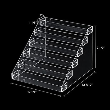 PMMASTO Tiered Spice Rack, Seasoning Organizer, Clear Acrylic Vertical Shelves Can Organizer for Countertop, Cabinet, Pantry, Kitchen Organization and Storage - 6 Tier - size: 6 Tier - inner width 1.93''