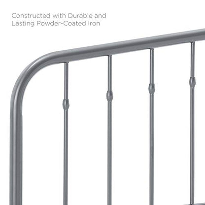 Modway Lennon Modern Farmhouse Metal Full Headboard in Gray - color: Gray, size: Full