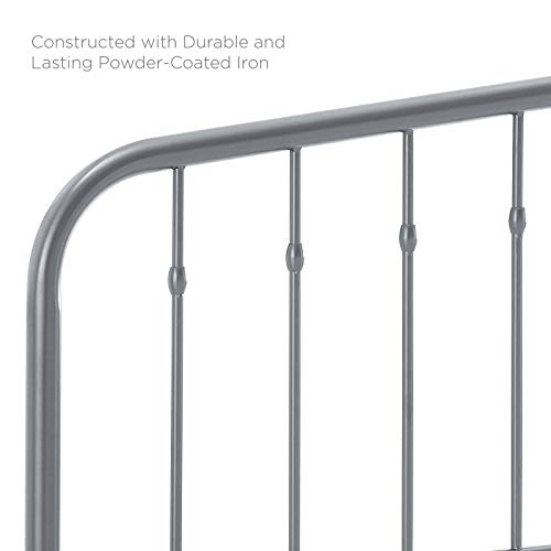Modway Lennon Modern Farmhouse Metal King Headboard in Gray - color: Gray, size: King