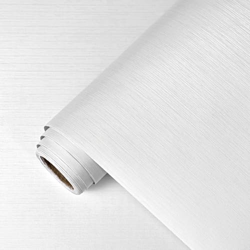 White Metallic Peel and Stick Wallpaper Stainless Steel Contact Paper for Kitchen Countertop Backsplash 15.7"x236" Modern Waterproof Self Adhesive Wall Paper for Appliances Dishwasher Fridge - color: White, size: 15.7" x 236"
