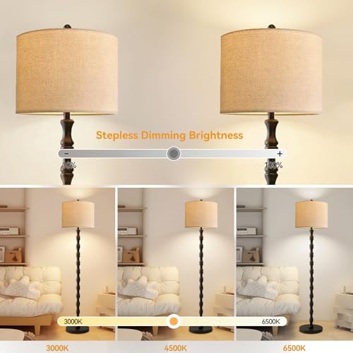 ILLMTW Floor Lamp for Living Room,Bedroom,Vintage Mid Century Standing Lamp with Remote Dimmable,Black Tall Lamp Farmhouse Industrial Rustic Retro Floor Light Boho Bohemian - size: Floor Lamp-31