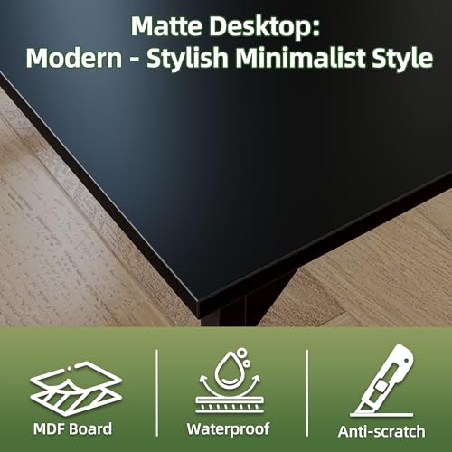 Grandder 32 inch Computer Desk, Small Home Office Desk Study Writing Kid Table for Small Spaces, Simple PC Gaming Desk, Adjustable Feet, Black - color: Black, size: 32 Inch