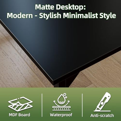 Grandder 32 inch Computer Desk, Small Home Office Desk Study Writing Kid Table for Small Spaces, Simple PC Gaming Desk, Adjustable Feet, Black - color: Black, size: 32 Inch