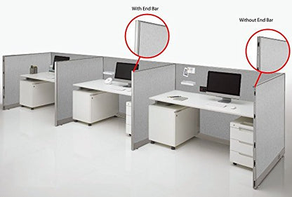 GOF Office Partition Single Panel (2 End Bars 48" h) 4ft - size: 2 x End Bars 48"H