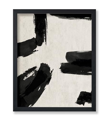 Poster Master Black Brush Strokes Poster - Abstract Line Print - Mid Century Modern & Black And White Art - Chic Boho & Minimal Art - Living Room or Bedroom Decor - 8x10 UNFRAMED - color: Style-01, size: 8"L x 10"W