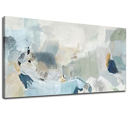 Abstract Canvas Wall Art Contemporary Teal Abstract Pictures Painting Modern Bluish Green Canvas Prints Turquoise Artwork Wall Decor for Living Room Bedroom Home Office Wall Decoration 24x48in - color: Teal Abstract Artwork, size: 48"L x 24"W