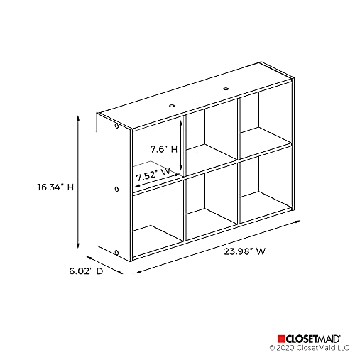 ClosetMaid Mini 6-Cube Desktop or Wall Mount Organizer, Weathered Teak - color: Weathered Teak