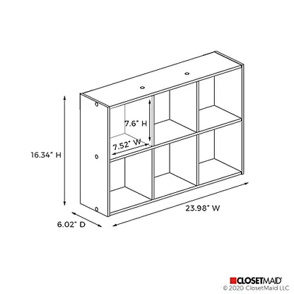 ClosetMaid 5430 Mini 6-Cube Desktop or Wall Mount Organizer, Bleached Walnut - color: Bleached Walnut