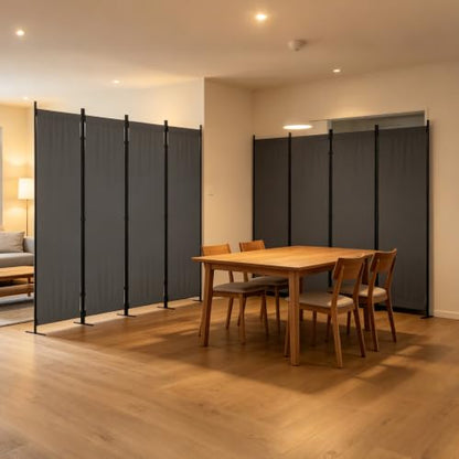 4 Panel Room Divider, 6FT Folding Privacy Screens(Grey, 4 Panel-88'') | Portable Partition Room Dividers, Freestanding Wall Divider for Office, Studio, Room Separation - color: Grey