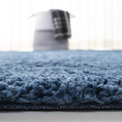 SAFAVIEH August Shag Collection Accent Rug - 2'3" x 4', Navy, Solid Design, Non-Shedding & Easy Care, 1.2-inch Thick Ideal for High Traffic Areas in Entryway, Living Room, Bedroom (AUG900N) - color: Navy, size: 2'3" x 4' (Rectangular)