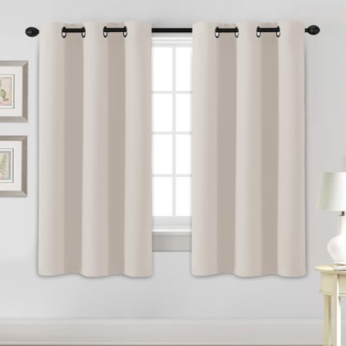H.VERSAILTEX Blackout Curtains for Bedroom Thermal Insulated Room Darkening Living Room Curtains 63 Inch Long Grommet Privacy Protection Window Curtain Panels/Drapes for Nursery, 2 Panels, Natural - color: Natural, size: 42"W x 63"L (Pack of 2)