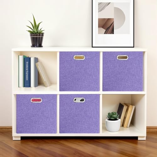 11" x 11" x 11" Linen Storage Cubes with Handles, Pack of 4 | Collapsible Fabric Bins for Home Organization, Suitable for Shelves, Closet, Wardrobe, Bedroom - size: 11 x 11 x 11 Inch