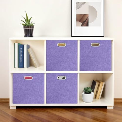 11" x 11" x 11" Linen Storage Cubes with Handles, Pack of 4 | Collapsible Fabric Bins for Home Organization, Suitable for Shelves, Closet, Wardrobe, Bedroom - size: 11 x 11 x 11 Inch