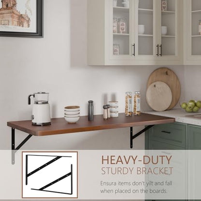 Floating Wall Desk for Home Office,Wall Mounted Table with Pine Wood,48 Inch Workbench for Garage,Work Table with Heavy Duty Brackets for Kitchen,Dining,Laundry,Floating Shelf for Wall - size: 48 Inch