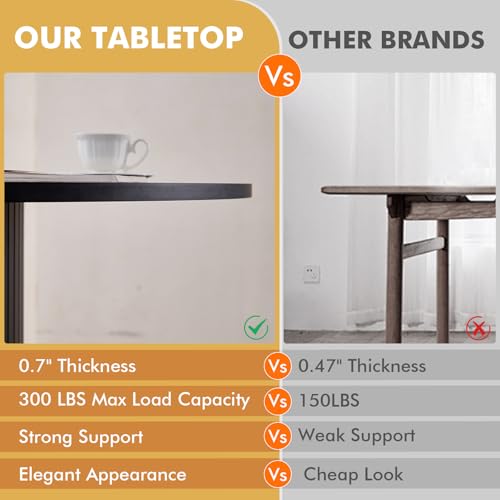 47" Round Dining Table for 4, Black Modern Kitchen Table Circle Pedestal Dinner Table, φ47.2 x H 29.5" - color: Basic Black 47