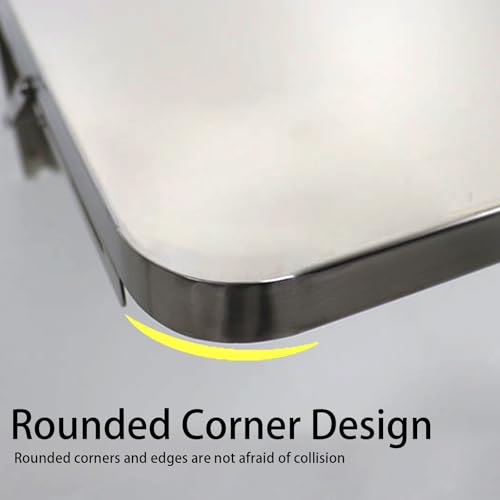 Stainless Steel Wall-Mounted, Folding, Drop-Down, Floating Tables for Tight Spaces, Home Offices, Garages, Basements and Kitchens (70 * 40cm(27.6 * 15.7in)) - size: 70*40cm(27.6*15.7in)