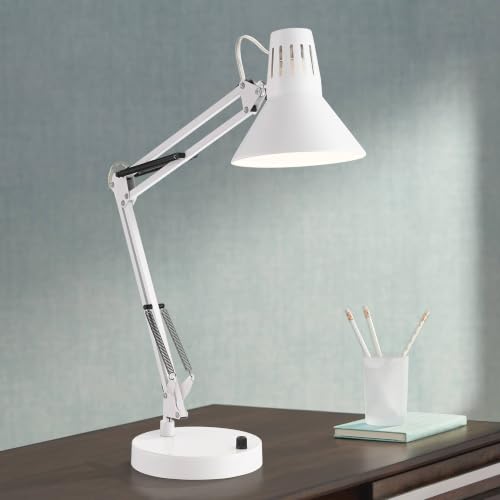 Shoup 33 1/2" Large Architect Desk Lamp Adjustable Height USB Ports A+C | Modern Charging White Home Office Living Room Bedroom Bedside Nightstand House