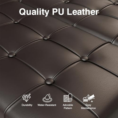 FiveWillowise 31.5 Inch Large Square Ottoman with Storage,Faux Leather | Coffee Table Storage Ottoman Bench with Lift Top Upholstered Footrest Stool Toy Box for Bedroom Living Room,Chocolate - color: Chocolate