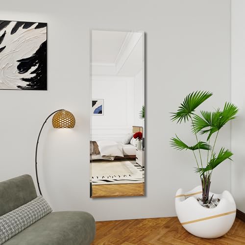 wall Mirror Full Length,56X16FullL ength Mirrorwallmounted, | Bedroom/wall/Bathroom/Makeup Area/Cloakroom (56 * 16 Inch) - size: 56"L x 16"W