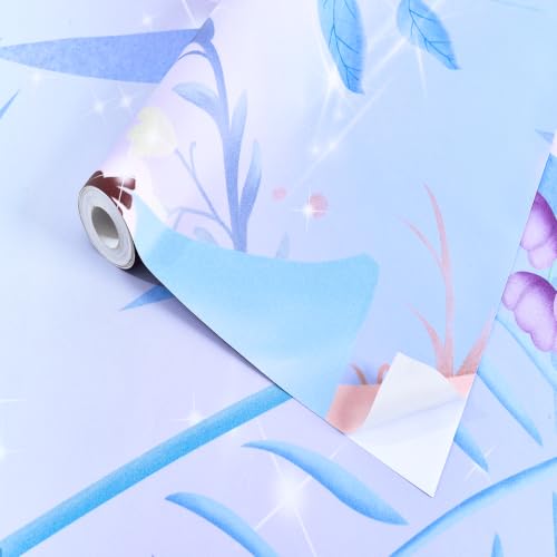 ASJ Kids Nursery Peel and Stick Wallpaper Mural, Girl Bunny Planet Pink | Seamless edge-to-edge match. Space botanical dreamy artwork, 118x78 in, premium fabric, girls bedroom playroom. - color: Soft Pink, size: 118" x 78"