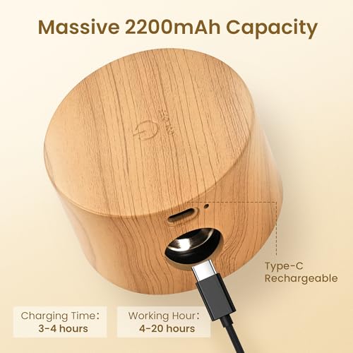 LED Wall Mounted Lamps, 3CCT Battery Operated Wall Lights, Wood-2 Pack | Rechargeable & Dimmable Wall Lights, Cordless Wall Sconces for Picture Bedside Bedroom Reading - color: Wood, size: 2 Pack
