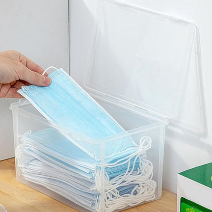 Transparent Storage Box Heavy Duty Storage Containers Large Capacity Plastic Clear Storage Container for Home Dormitory Office L (21.5x14x10cm/8.5x5.5x3.9in) (S) - size: S
