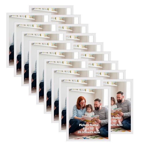 Giftgarden 8x10 Picture Frame Set of 18, Lightweight 8 by 10 Frames Bulk for Gallery Wall Photo Hanging and Tabletop Display, White - color: White*18, size: 8x10