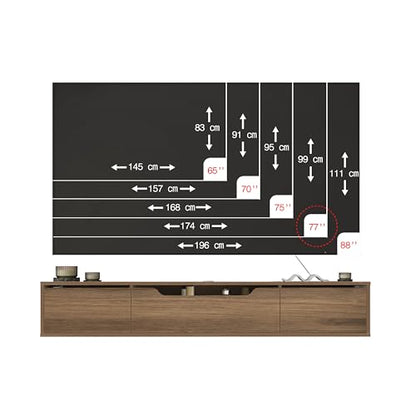 Atelier Mobili Floating TV Stand for Up to 80 Inch TVs – Wall Mounted Media Console with Handle-Free Doors – Modern Entertainment Center with Hidden Storage – White and Oak Finishes (Walnut) - color: Walnut