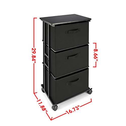 MAX Houser Dresser Storage with 3 Drawers, Fabric Dresser Tower, Vertical Storage Unit for Bedroom, Closet, Office, Black - color: Black5