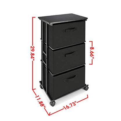 MAX Houser Dresser Storage with 3 Drawers, Fabric Dresser Tower, Vertical Storage Unit for Bedroom, Closet, Office, Black - color: Black5