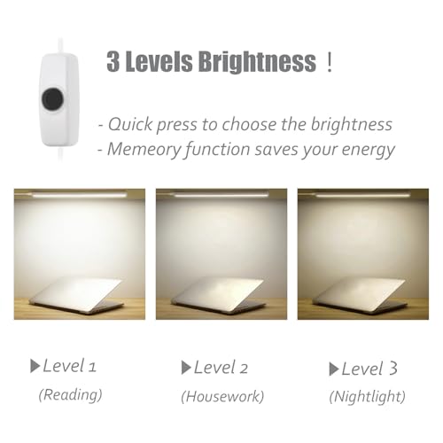 ASOKO 12 Inch Under Counter LED Lights Dimmable 5000K Plug in Light | ASOKO 12" Under Cabinet LED Light Strip, Dimmable 5000K Plug in Counter Light for Kitchen Desk Shelf - color: Daylight White, size: 12Inch-Standard