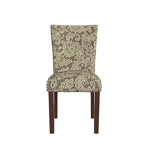 HomePop Classic Parsons Dining Chair, Pack of 2, Brown Jacobean Print - color: Brown Jacobean Print, style: Pack of 2