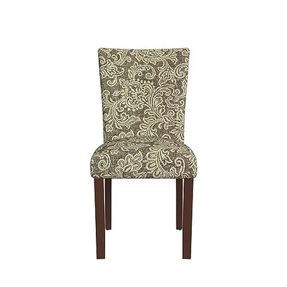 HomePop Classic Parsons Dining Chair, Pack of 2, Brown Jacobean Print - color: Brown Jacobean Print, style: Pack of 2