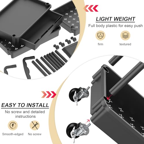 Goovilla 3 Tier Rolling Utility Cart Organizer with Removable Drawer, Black | Stable and Sturdy Rolling Storage Carts with 2 Lockable Wheels for Bathroom, Kitchen, Snack, Craft, Makeup, Baby Essentials - size: 3 Tier, style: Black