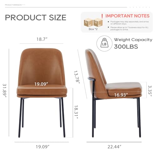 COLAMY Upholstered Dining Chairs Set of 4, Modern Dining Room Chairs with Curved Back and Metal Legs, Dinner Chair Kitchen Chairs for Dining Room and Living Room, Brown - color: Brown-l, size: Set of 4