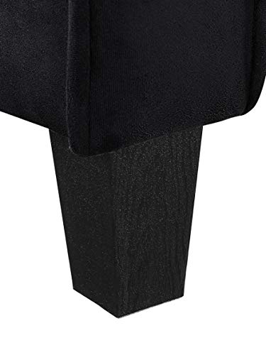 Studio Living Harrington 80.3" Sofa, Transitional Modern, Pocket Coil Comfort, Easy Assembly, Microfiber Fabric, Black - color: Black, size: Sofa