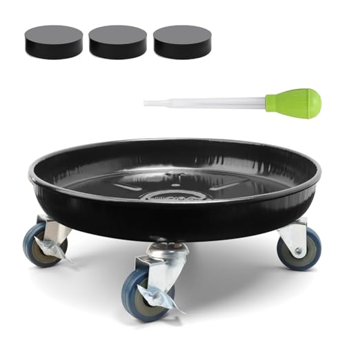 1 Pack 12.2 Inch Metal Plant Caddy With Lockable Wheels,Plant Stand Dolly for Heavy Planter,Wheeled Planter Saucer Tray,Rolling Plant Stand,Heavy-Duty Plant Caddy for Indoor and Outdoor(Black) - color: Black, size: 12.2 INCH 1PACK