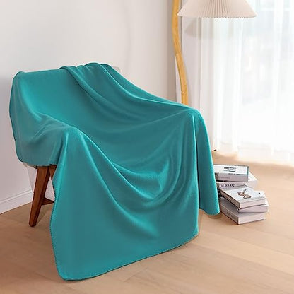 CAI TENG Fleece Throw Blanket Blankets Bulk for Couch Lightweight Warm Soft Cozy Kids Blanket Bulk 50 x 60 inch Fleece Fabric Yard Solid for Bed Sofa Travel Gifts Outdoor Blue 6 Pack - color: Blue