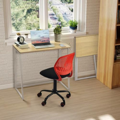 Folding Computer Desk for Small Spaces, Foldable Laptop Table, Writing Workstation for Home Office (Light Oak) - color: Light Oak